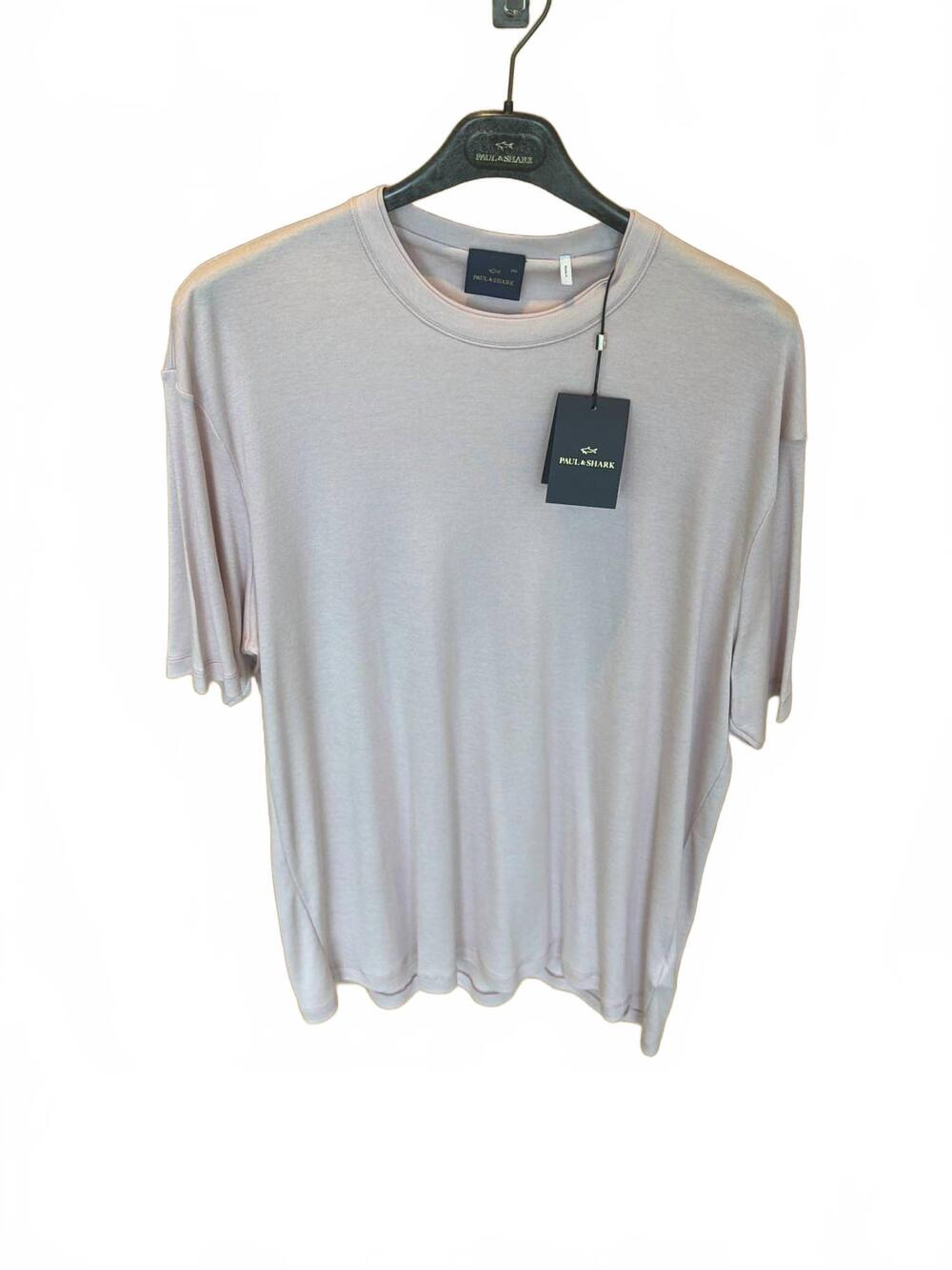 NEW PAUL & SHARK men's soft cotton blend t shirt in pale pink